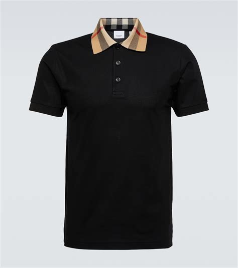 polo burberry colletto|Cotton Polo Shirt in Black .